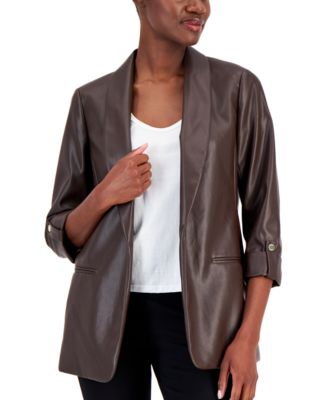 Nine West - Women's Shawl-Collar 3/4-Sleeve Jacket