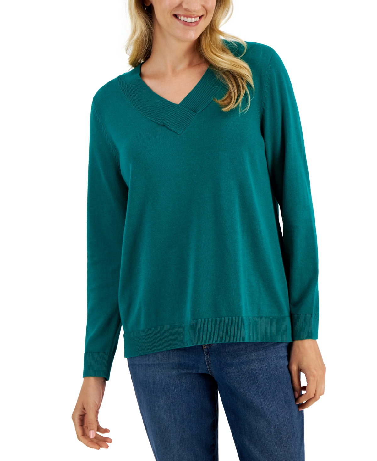 Karen scott v neck sweater top