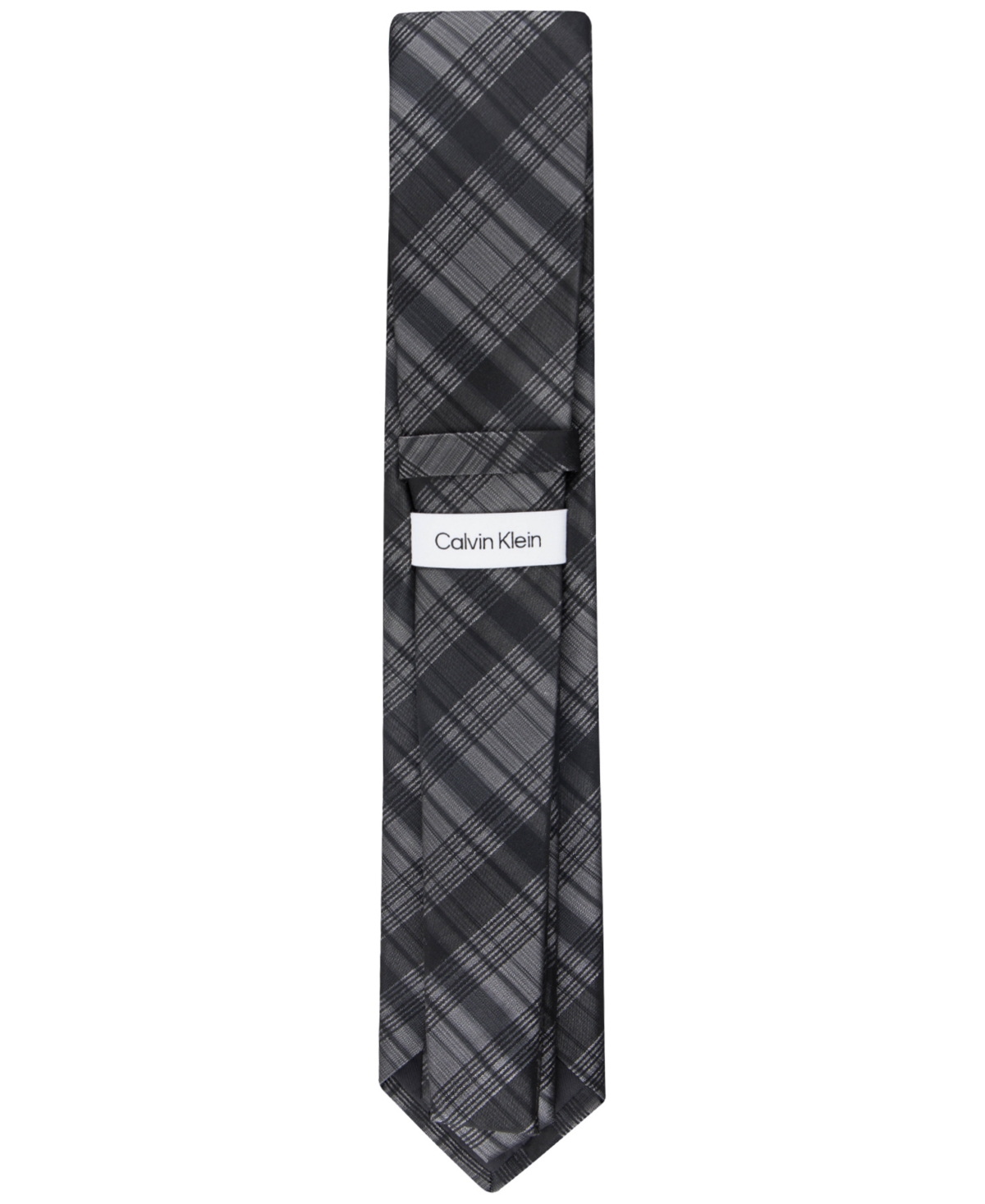 Calvin Klein Men's Shaded Tonal Plaid Tie -taupe