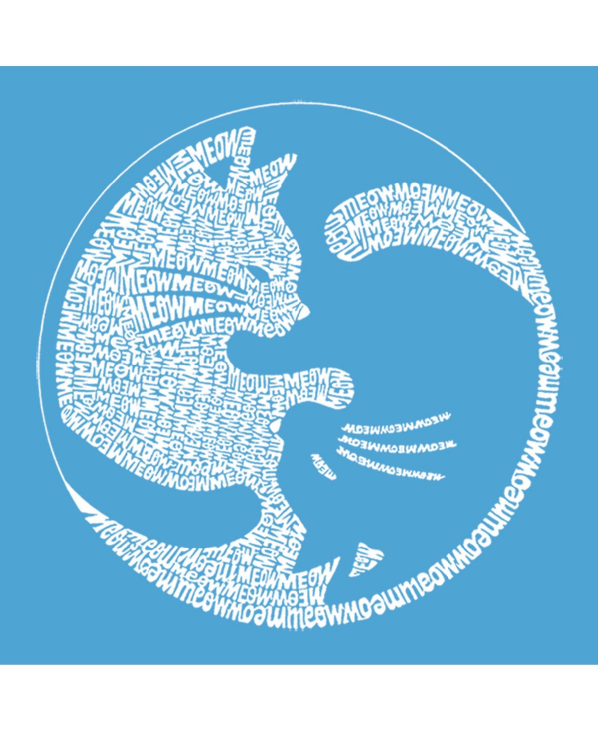 La Pop Art Girls Word Art T-shirt - Yin Yang Cat