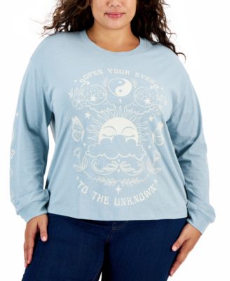 Rebellious One - Trendy Plus Size Graphic-Print Long-Sleeve Top