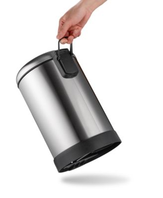 6L / 1.6 Gal + 6L / 1.6 Gal Round Stainless Steel Step Can Combo - Silver