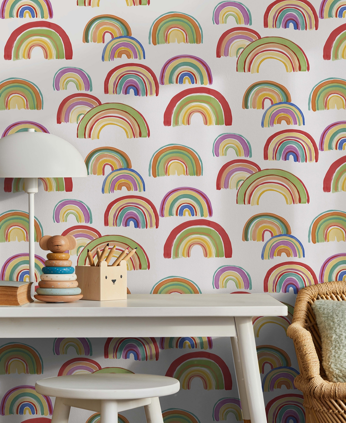 Shop Transform Rainbow Peel And Stick Wallpaper In Multi
