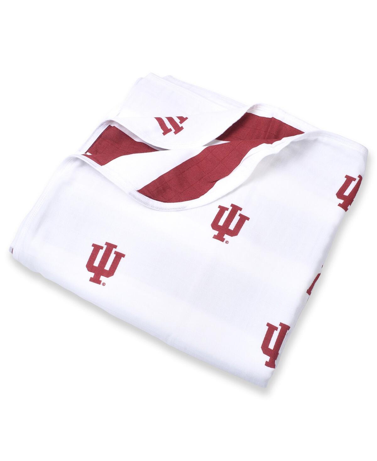 Three Little Anchors Infant Indiana Hoosiers 47" X 47" Muslin 4-layer Blanket In White