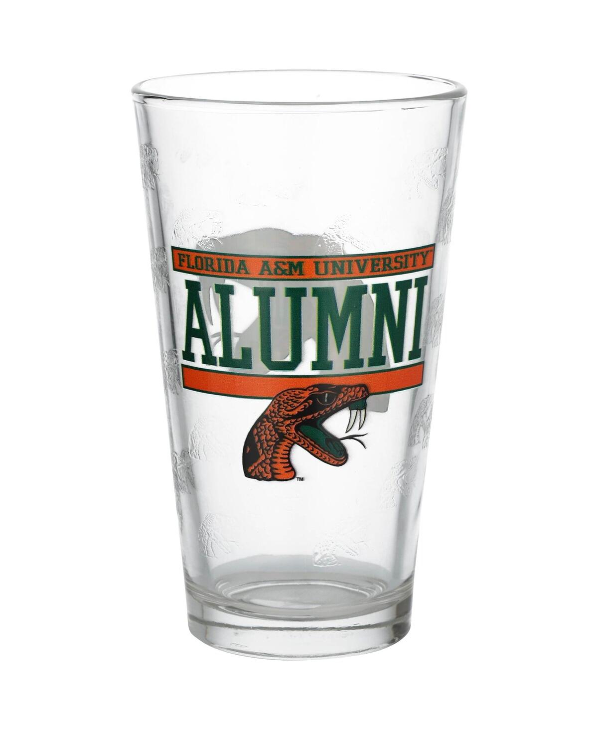 Indigo Falls Florida A&m Rattlers 16 oz Alumni Pint Glass In Clear