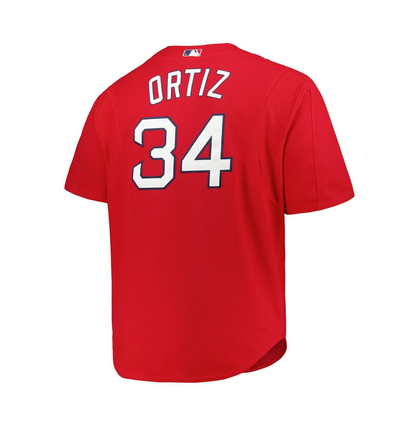 Мужской топ Mitchell & Ness David Ortiz Red Boston Red Sox Big and Tall Cooperstown Collection Batting Practice Replica Jersey — фото 2