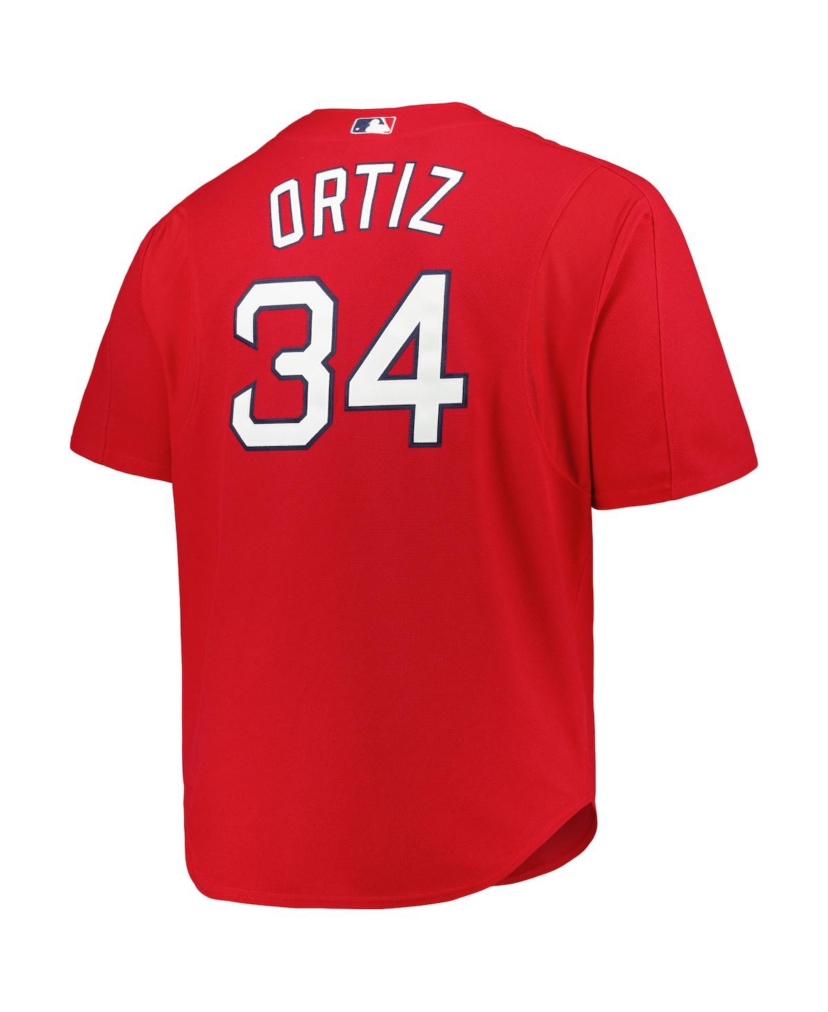 Men's Mitchell & Ness David OrtizBostonSox Big and Tall Cooperstown Collection Batting Practice Replica Jersey - Red