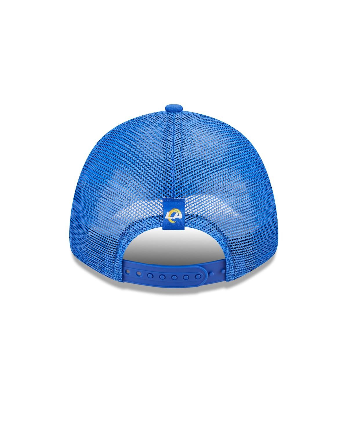 New Era Royal Los Angeles Rams Team Trucker 9forty Snapback Hat In Royal