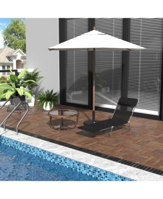 Portable Sun Lounger, Lightweight Folding Chaise Lounge Chair w/ Adjustable Backrest & Pillow for Beach, Poolside and Patio, Black