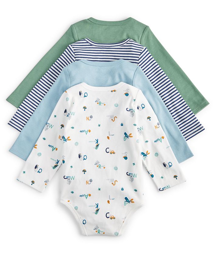 First Impressions Baby Boys Bodysuits, Pack of 4, Created for Macy's