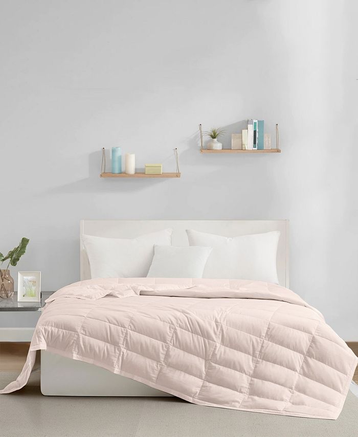 UNIKOME Lightweight Lyocell Luxury Box Quilted White Down Blanket, King