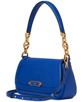 Kate Spade Gramercy Pebbled Leather Small Flap Shoulder Bag in Blue