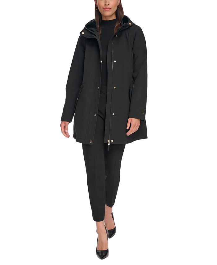 Tommy hilfiger black raincoat hot sale