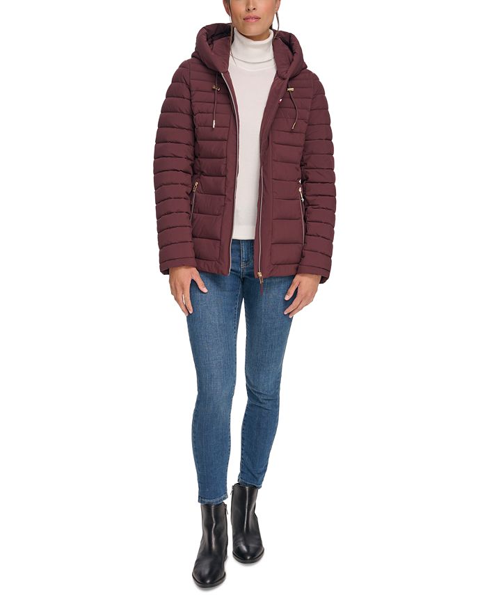 Tommy hilfiger hooded stretch puffer jacket on sale