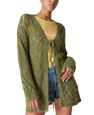 Lucky Brand, Sweaters, Lucky Brand Bohemian Crochet Long Sweater