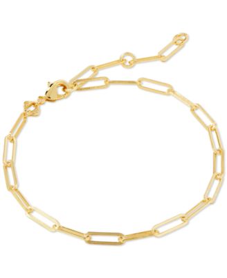 Rhodium-Plated Paperclip Chain Link Bracelet