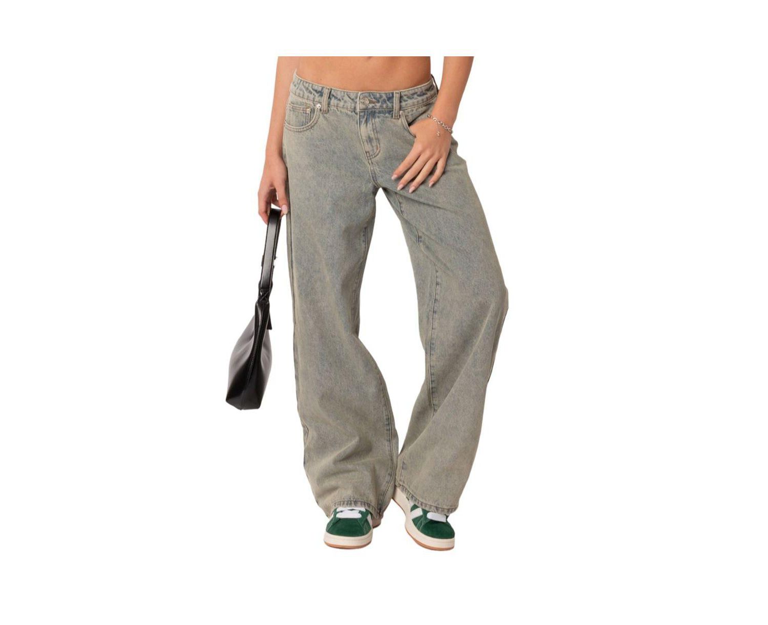 Women's Magda Acid Wash Low Rise Baggy Jeans