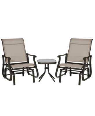 3pc Outdoor Gliding Chairs with Tea Table Set,