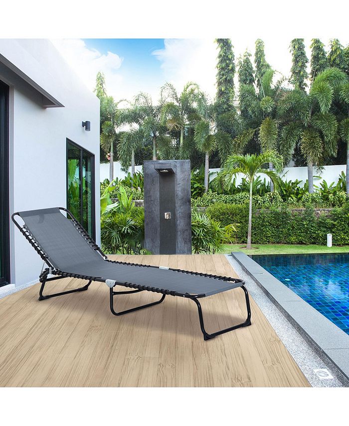 Outsunny Outdoor Folding Chaise Lounge Chair Portable Lightweight