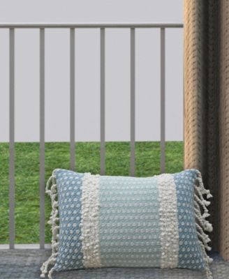 Linden Street Handwoven Buttknot Edging Decorative Pillow, 14'' x 20''