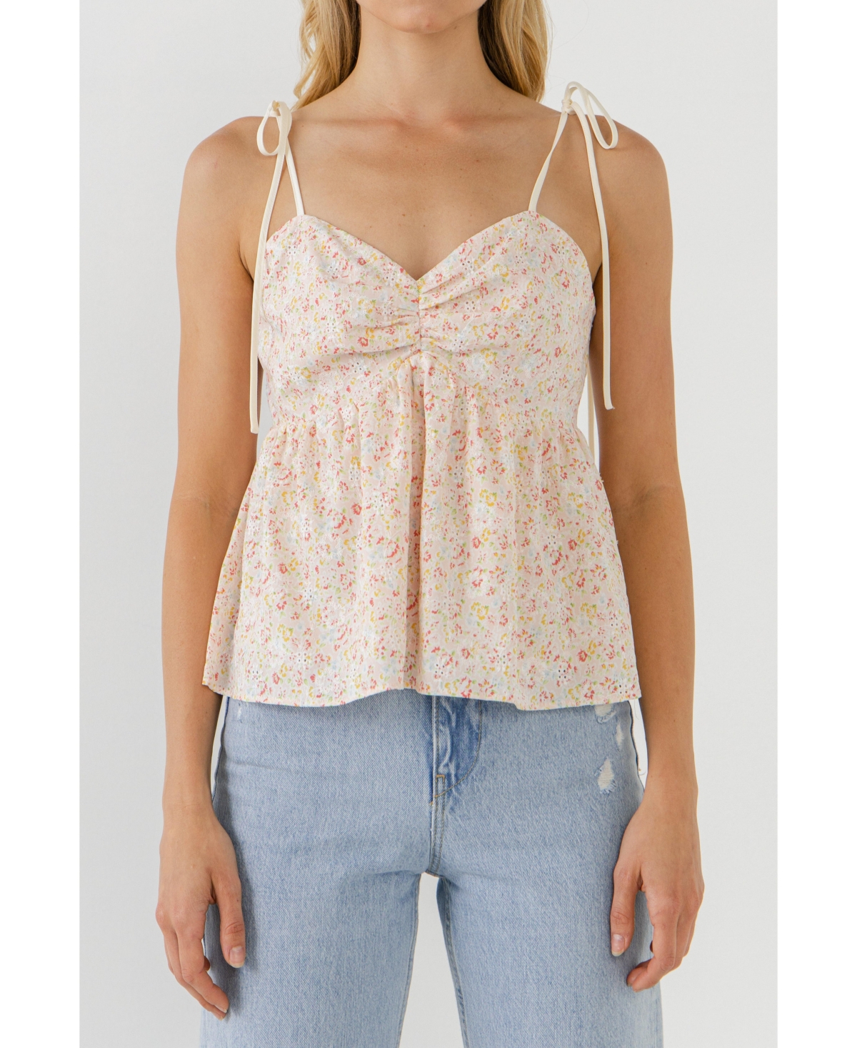 Women's Straps with Floral Top - Pink multi