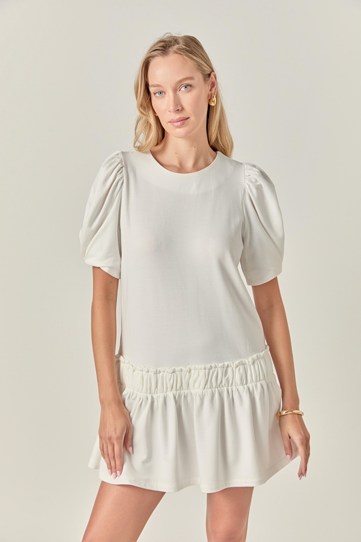 English Factory Women's Puff Sleeve Mini Dress