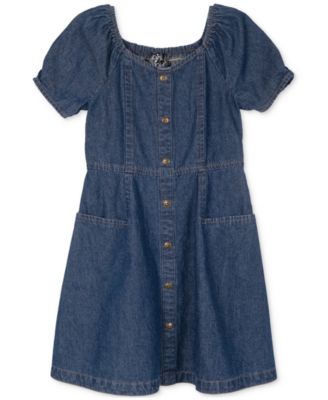 Pink & Violet - Toddler Girls & Little Girls Puff-Sleeve Denim Skater Dress
