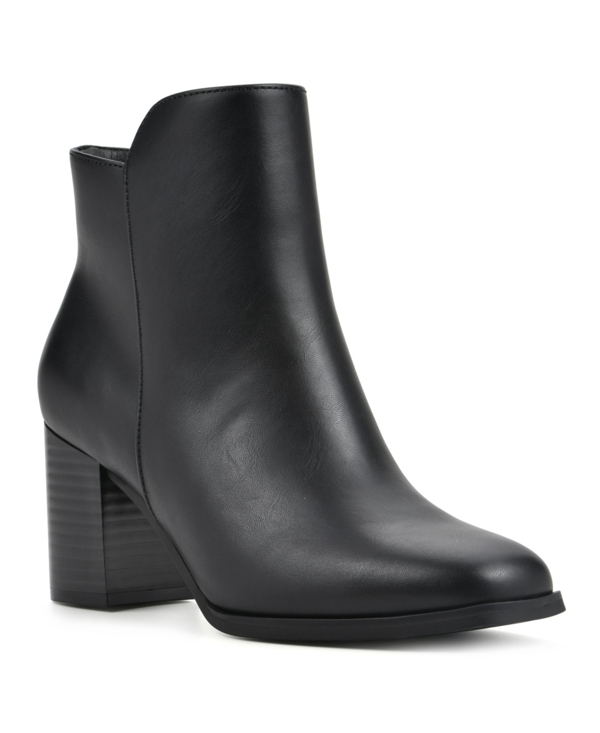 Women's Vogued Heeled Booties - Black Smooth