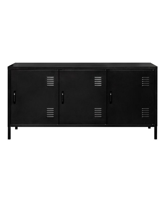 Simplie Fun 3 Door Metal Locker TV with Shelf Industrial Steel
