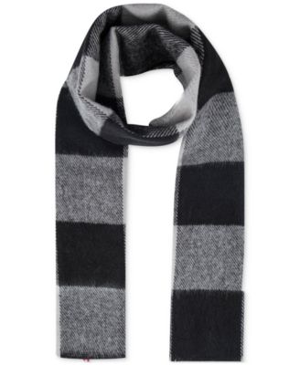 Men's Waffle Beanie & Woven Plaid Scarf Set