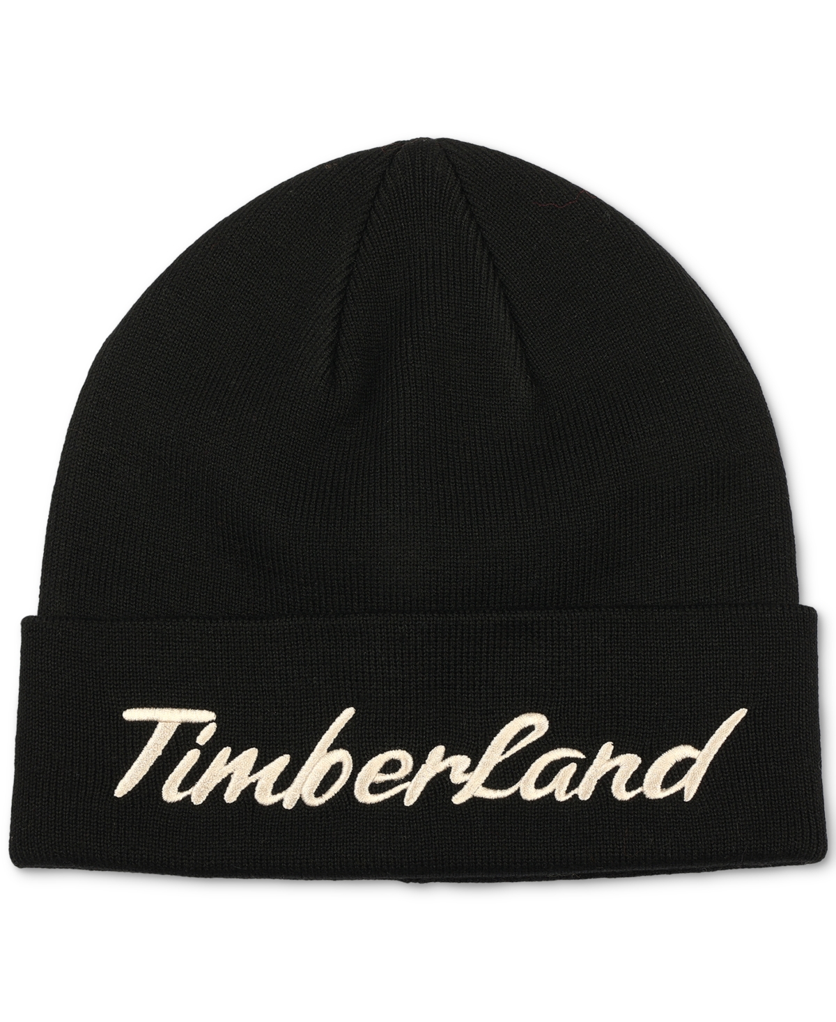 Timberland Men's Cuffed Embroidered Logo Beanie In Black