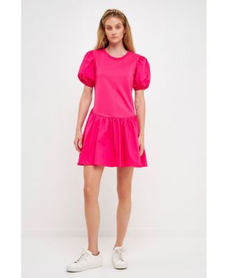 Women's Mixed Media Babydoll Dress