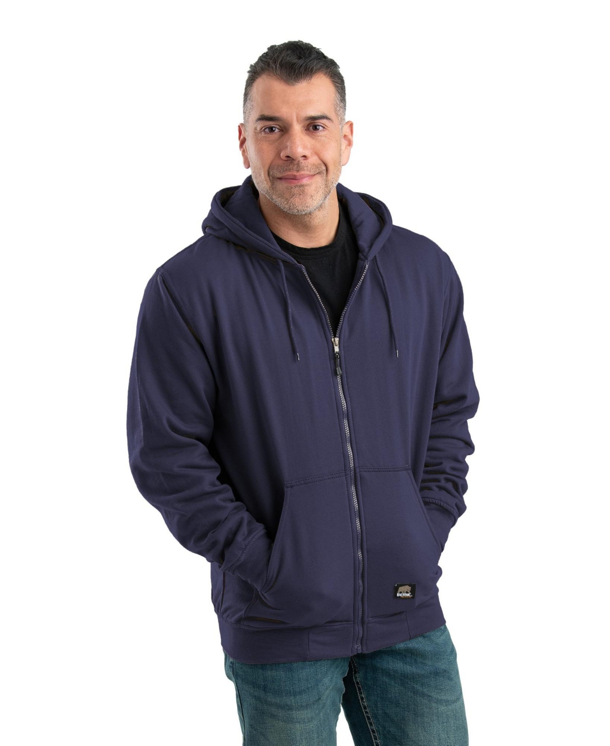 Men's Big & Tall Heritage Thermal-Lined Full-Zip Hooded Sweatshirt - Navy