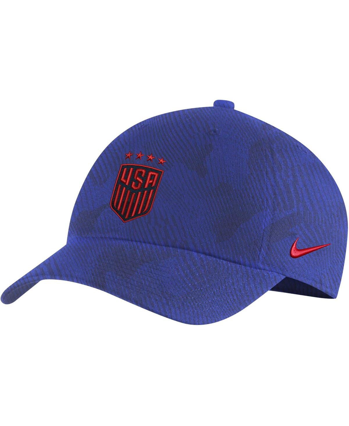 Shop Nike Men's  Royal Uswnt Campus Performance Adjustable Hat