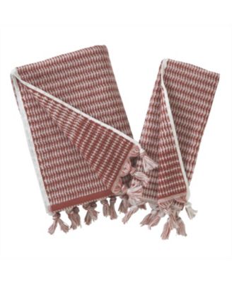 Long Borough Turkish Cotton 2 Piece Hand Towel Set, 26" x 16"