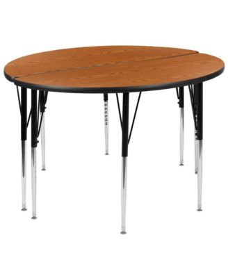 2 Piece 47.5" Circle Wave Collaborative Adjustable Activity Table Set