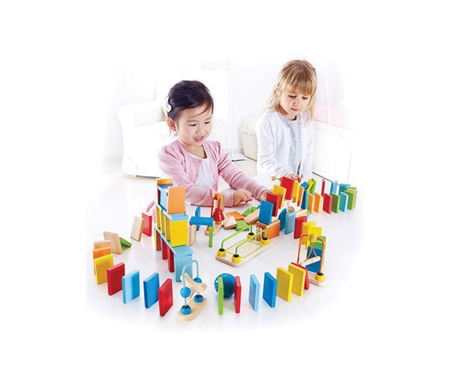 Детский конструктор Hape Dynamo Chain Reaction 107-Piece Construction Set, Ages 3+ — фото 1