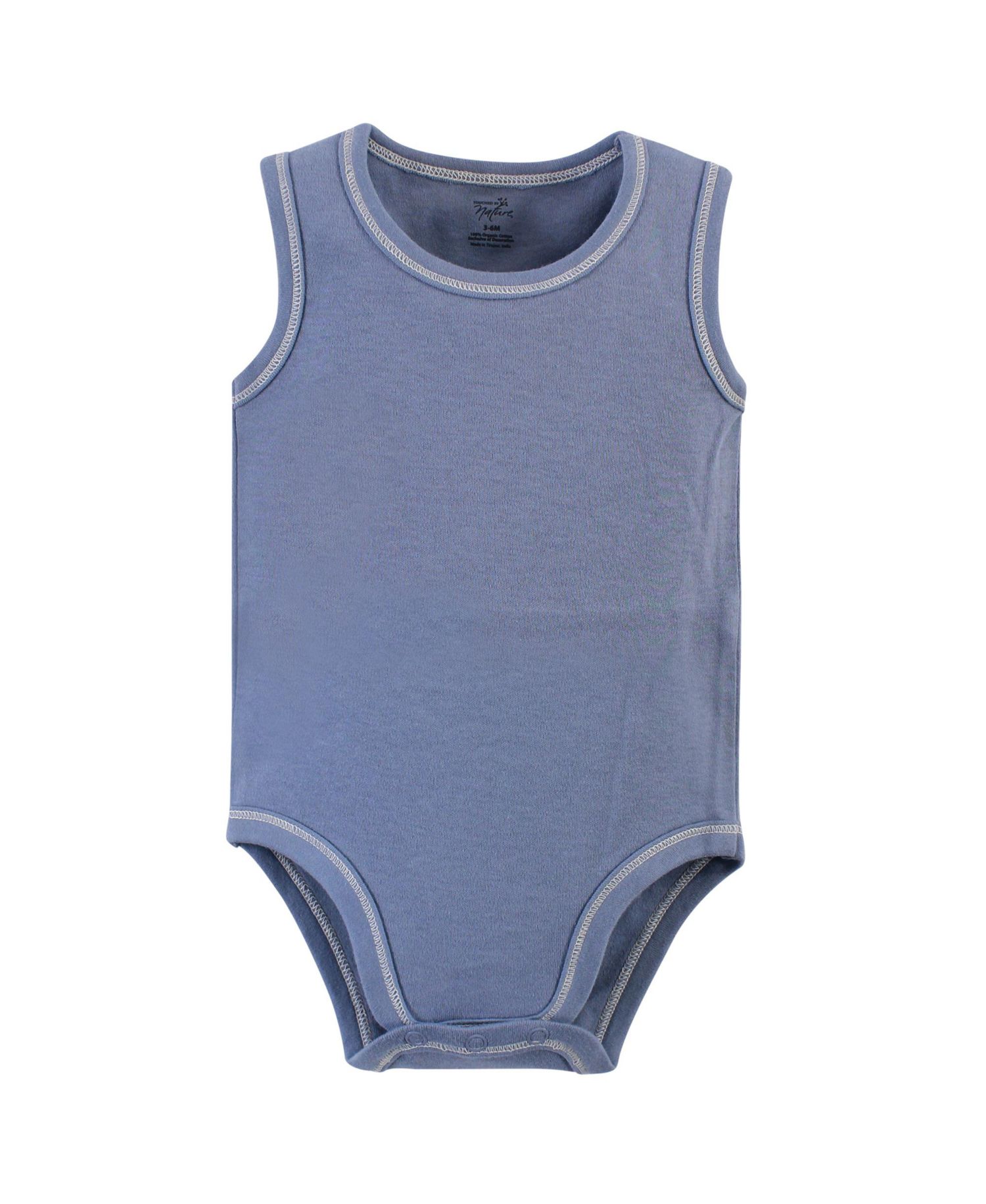 Baby Boys Five-Piece Natural Cotton Sleeveless Onesies