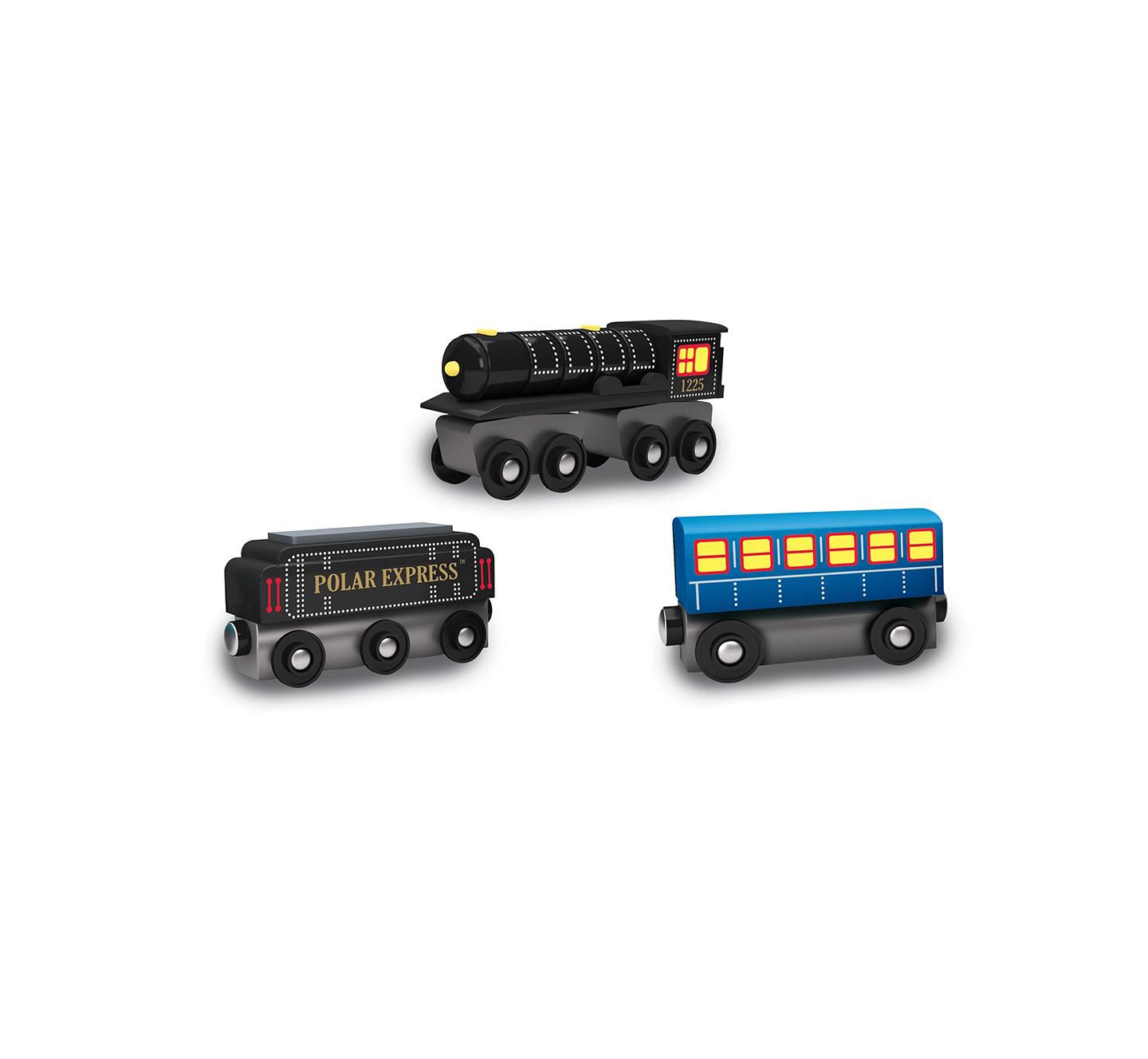 Детские игрушки Masterpieces The Polar Express Magnetic 3-Piece Wooden Train Set, цвет: Разноцветный — фото 2
