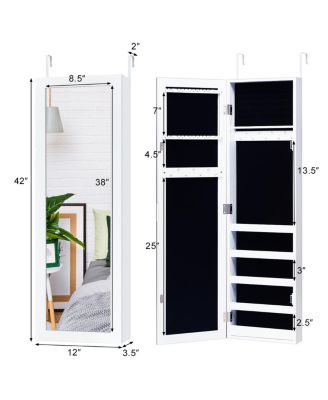 Door Mounted Mirrored Jewelry Cabinet