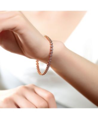 Cubic Zirconia Round Bezel 3mm Set Plating Options Bracelet