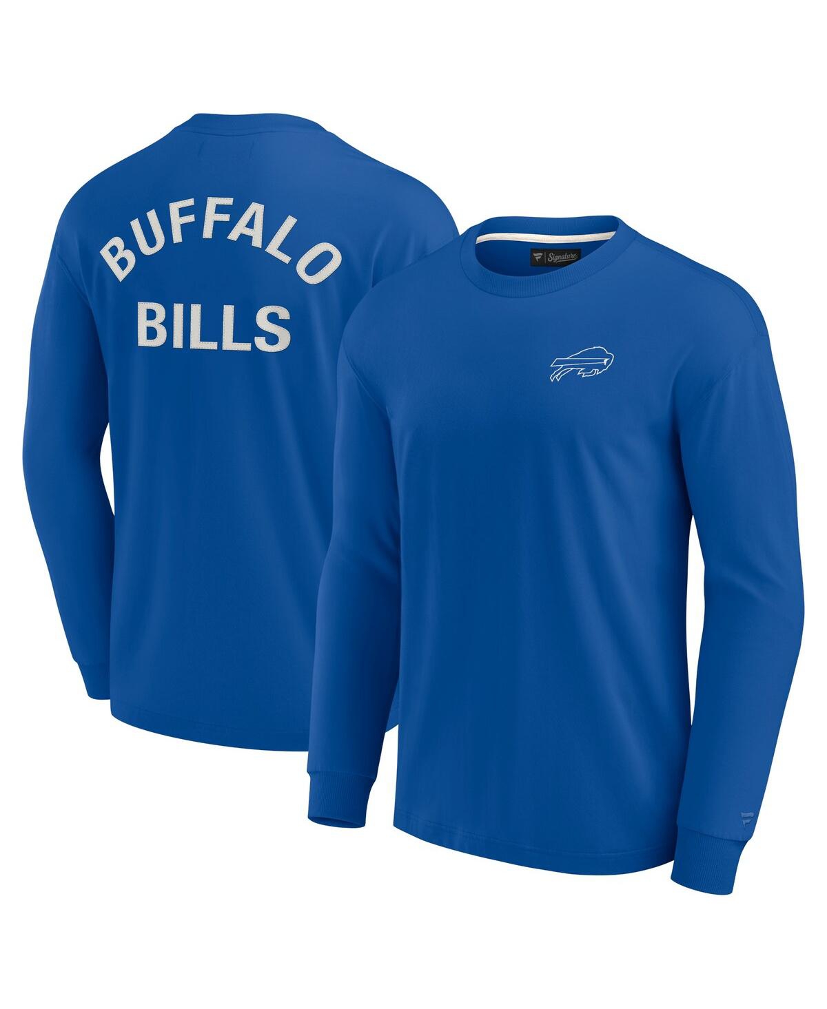 Fanatics Signature Men's And Women's  Royal Buffalo Bills Super Soft Pullover Crew Sweatshirt