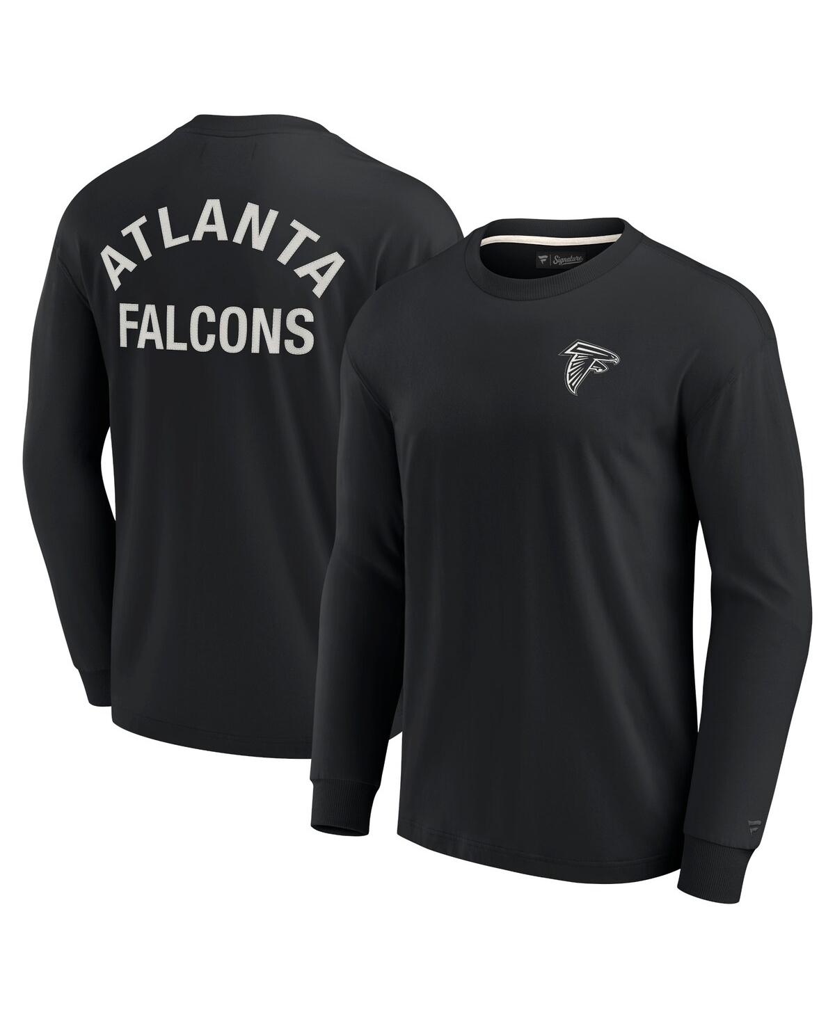 Shop Fanatics Signature Men's And Women's  Black Atlanta Falcons Super Soft Long Sleeve T-shirt