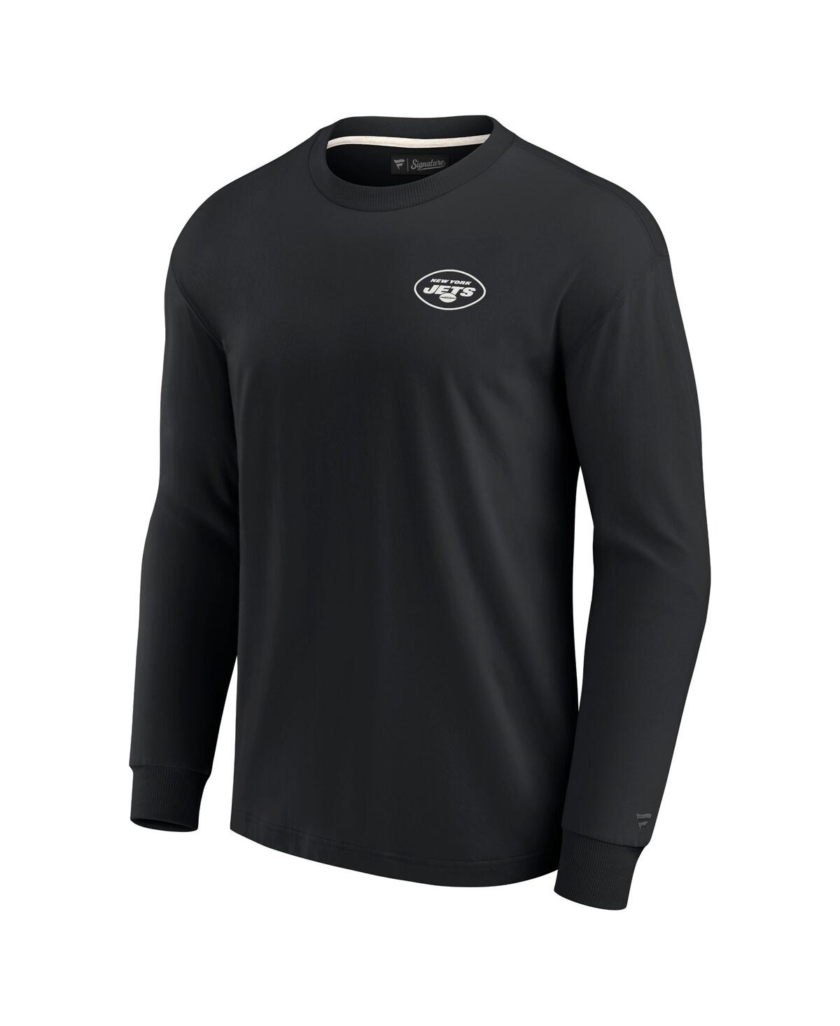 Fanatics Signature Men's And Women's  Black New York Jets Super Soft Long Sleeve T-shirt In Black