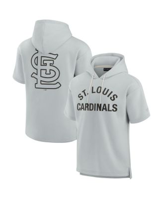 Men's and Women's Gray St. Louis Cardinals Super Soft Fleece Short Sleeve Hoodie