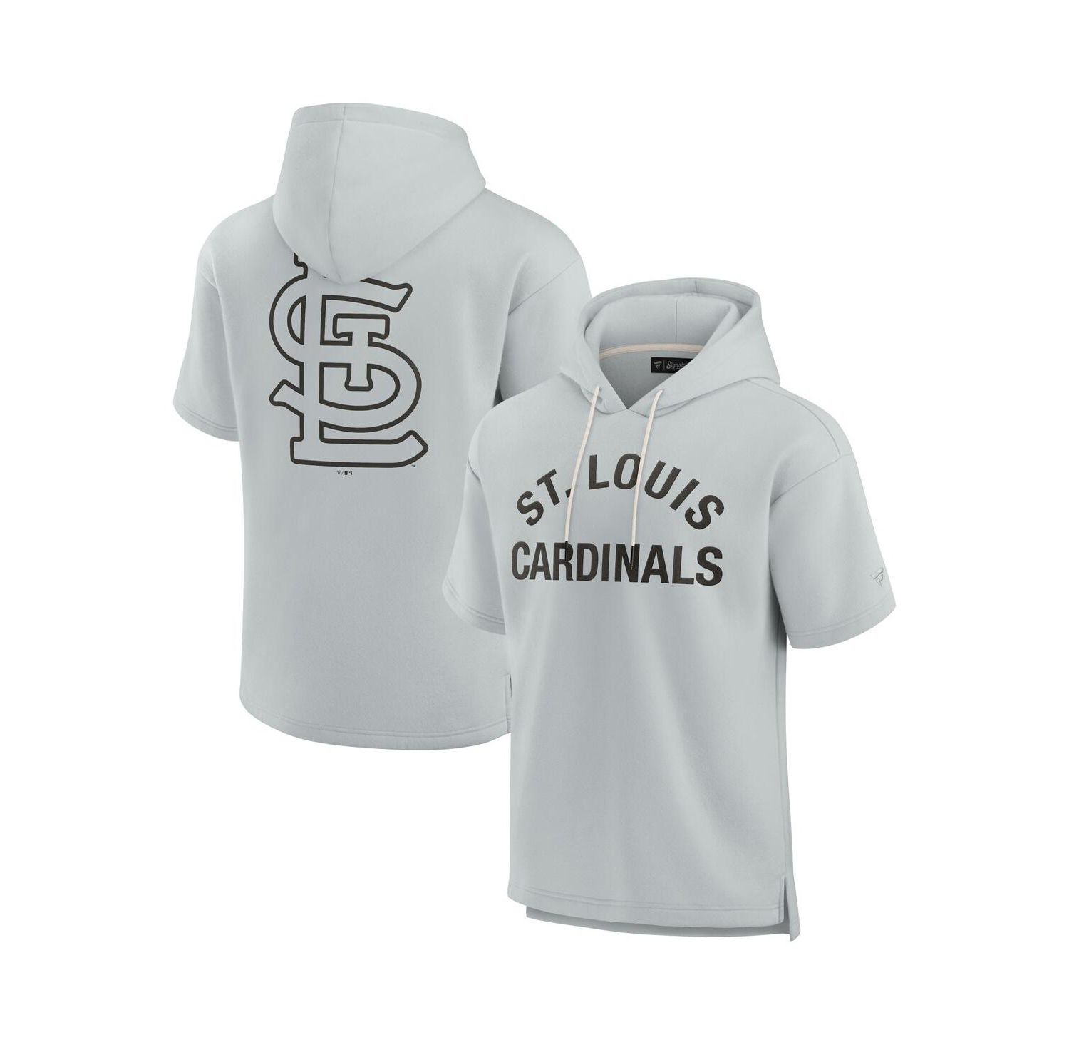 Men's and Women's Gray St. Louis Cardinals Super Soft Fleece Short Sleeve Hoodie