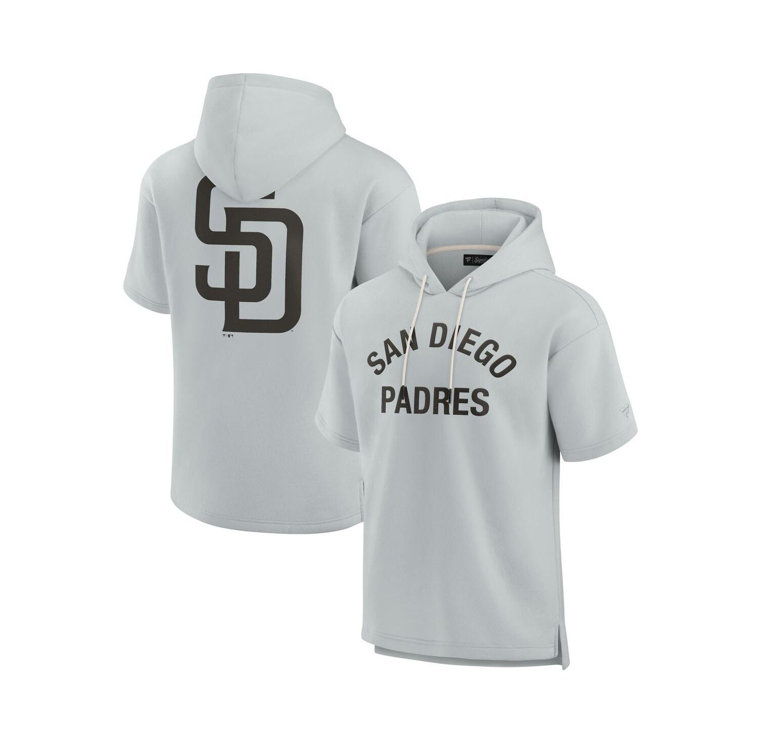 Men's and Women's Gray San Diego Padres Super Soft Fleece Short Sleeve Hoodie