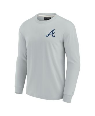 Men's and Women's Gray Atlanta Braves Super Soft Long Sleeve T-shirt