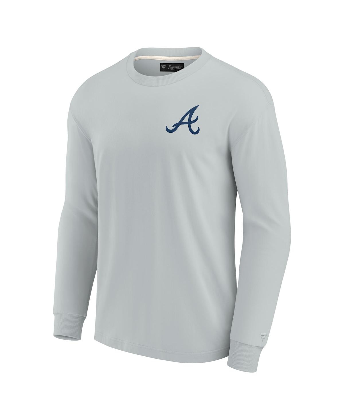 Fanatics Signature Men's And Women's  Gray Atlanta Braves Super Soft Long Sleeve T-shirt In Gray