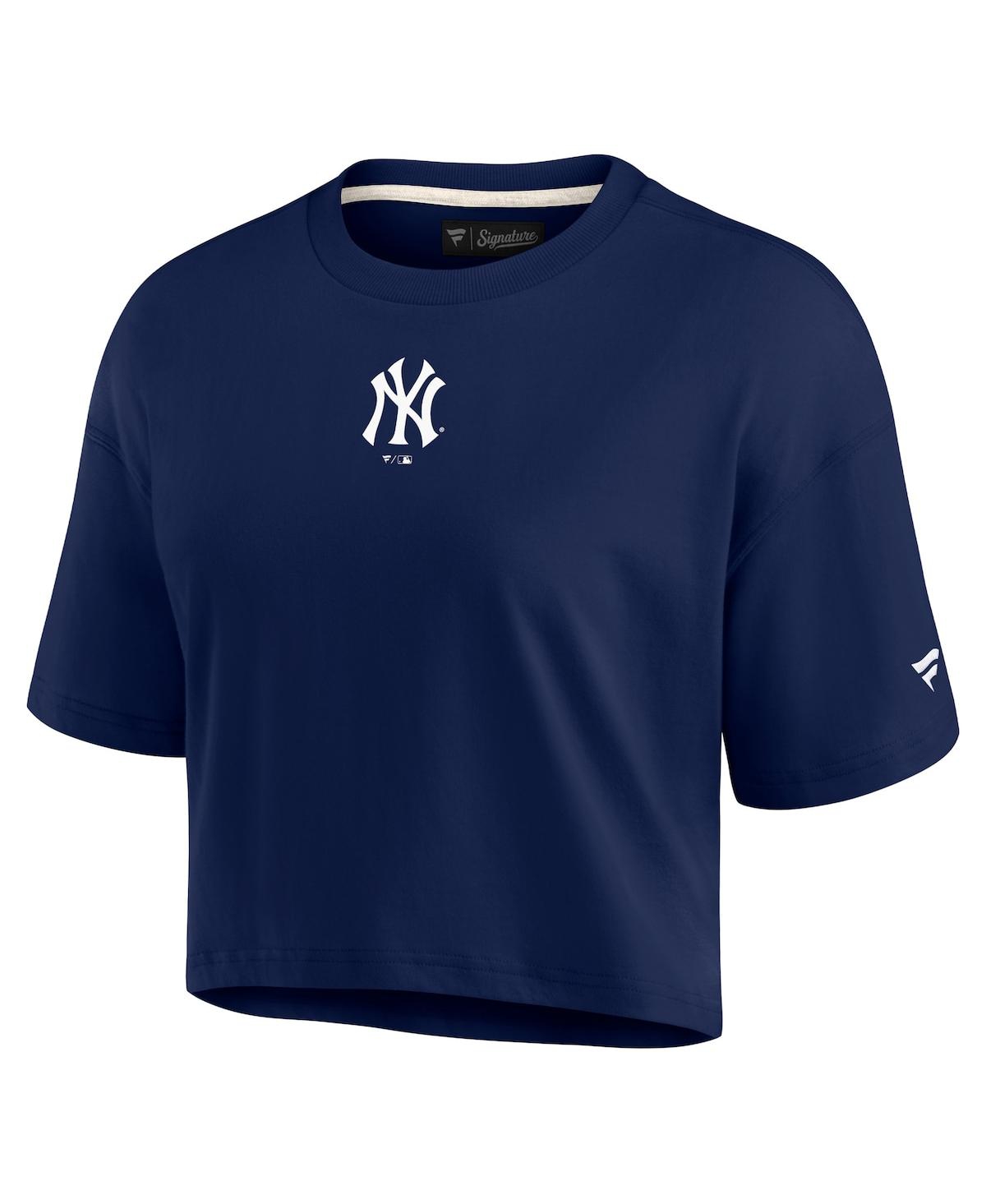 Women's Fanatics SignatureNew York Yankees Super Soft Short Sleeve Cropped T-shirt - Navy